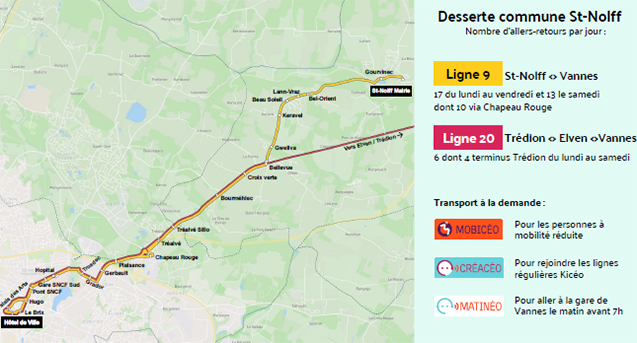 A partir du 1er septembre, deux nouvelles lignes Kicéo à Saint-Nolff