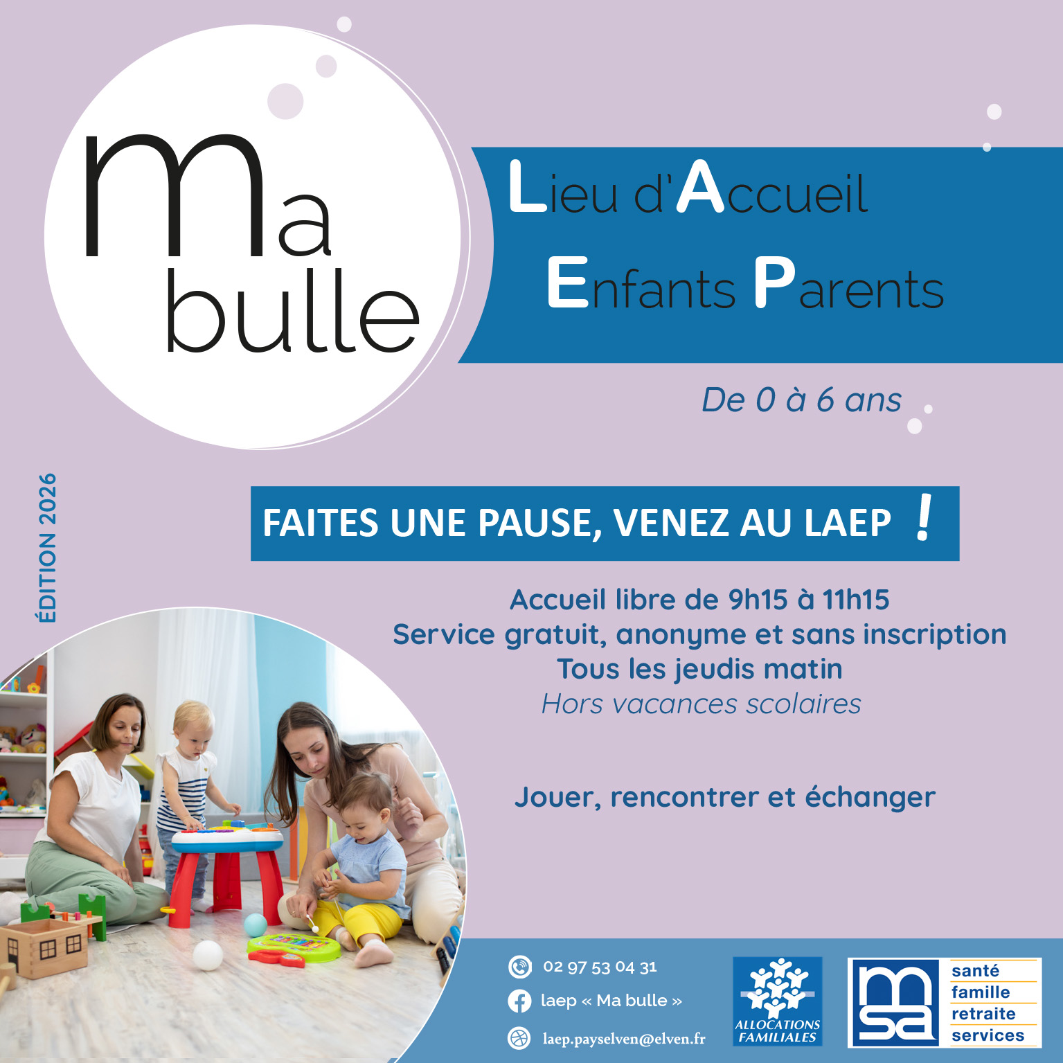 Nouveau planning du LAEP : retrouvez les dates des prochaines rencontres